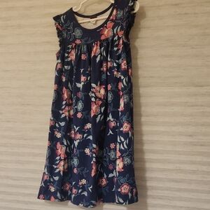 Tea Collection Floral Kids Dress in Navy